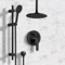 Matte Black Ceiling Shower Set with 8